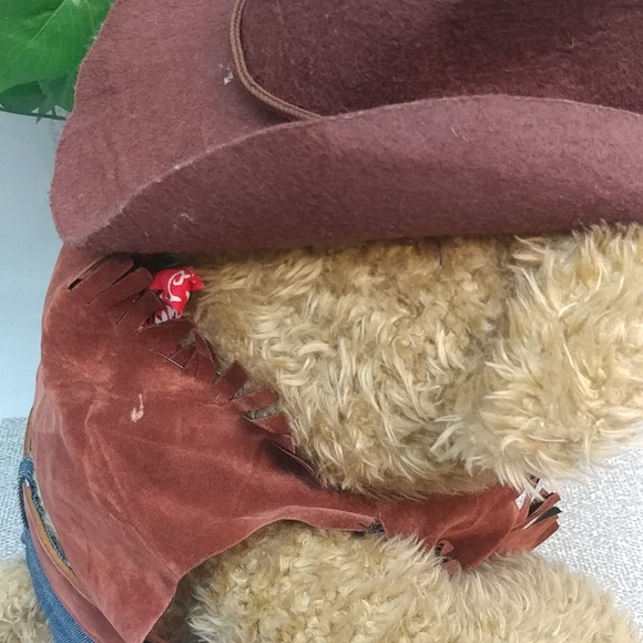 Vtg XL Western Cowboy Teddy Bear Plush 2000 - Picture 4 of 12
